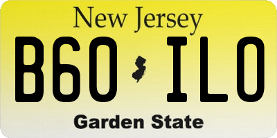 NJ license plate B60ILO