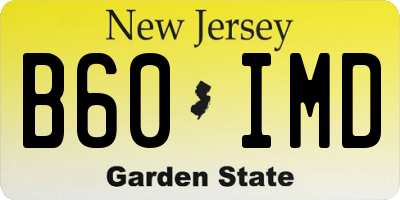 NJ license plate B60IMD