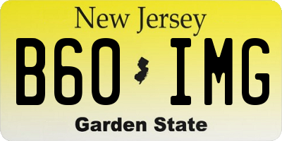 NJ license plate B60IMG