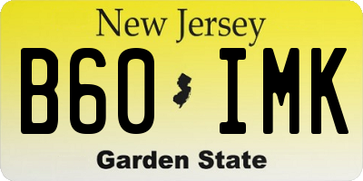 NJ license plate B60IMK