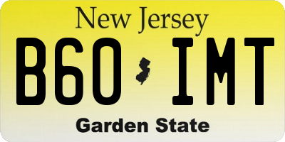 NJ license plate B60IMT