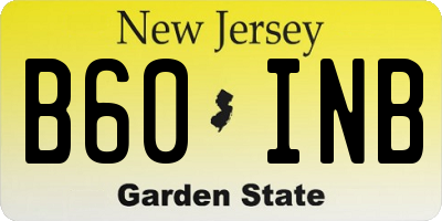 NJ license plate B60INB