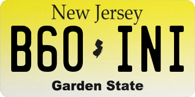 NJ license plate B60INI