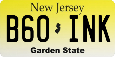 NJ license plate B60INK