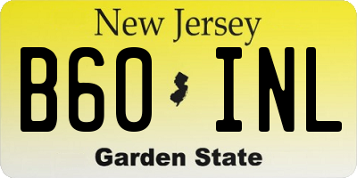 NJ license plate B60INL