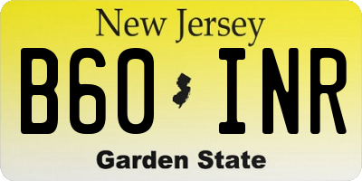 NJ license plate B60INR