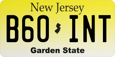 NJ license plate B60INT