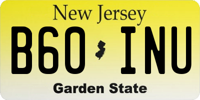 NJ license plate B60INU