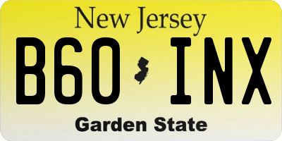NJ license plate B60INX
