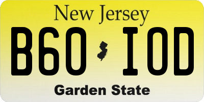 NJ license plate B60IOD