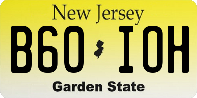 NJ license plate B60IOH