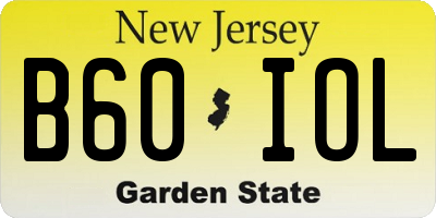 NJ license plate B60IOL