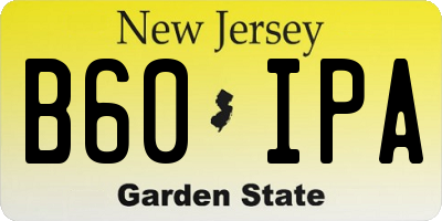 NJ license plate B60IPA