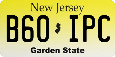 NJ license plate B60IPC