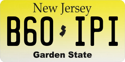 NJ license plate B60IPI