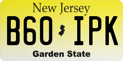 NJ license plate B60IPK