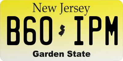 NJ license plate B60IPM