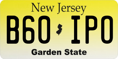 NJ license plate B60IPO