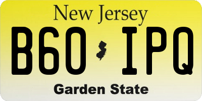 NJ license plate B60IPQ