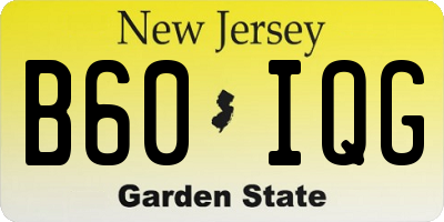 NJ license plate B60IQG