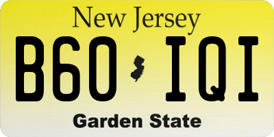 NJ license plate B60IQI