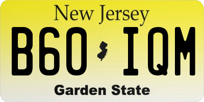NJ license plate B60IQM