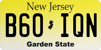 NJ license plate B60IQN