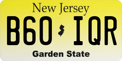 NJ license plate B60IQR