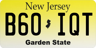 NJ license plate B60IQT