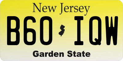 NJ license plate B60IQW
