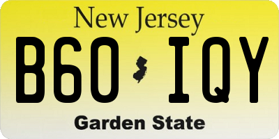 NJ license plate B60IQY