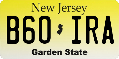 NJ license plate B60IRA