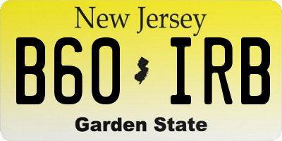 NJ license plate B60IRB