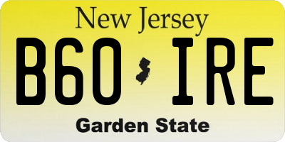 NJ license plate B60IRE