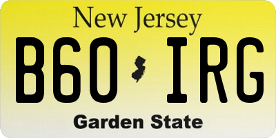 NJ license plate B60IRG