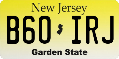 NJ license plate B60IRJ
