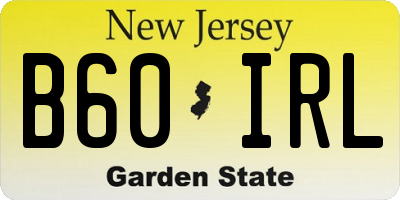 NJ license plate B60IRL