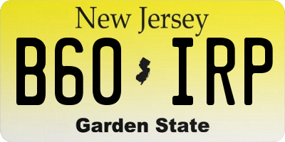 NJ license plate B60IRP