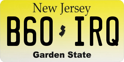NJ license plate B60IRQ