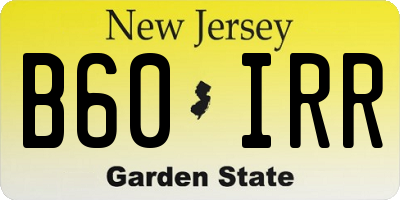 NJ license plate B60IRR