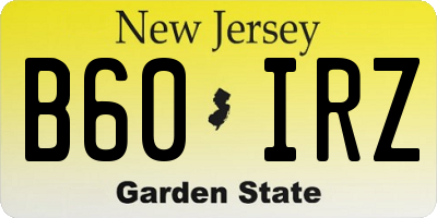 NJ license plate B60IRZ