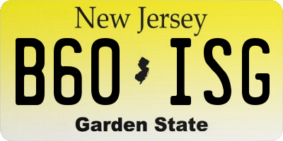 NJ license plate B60ISG