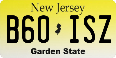 NJ license plate B60ISZ