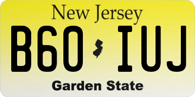 NJ license plate B60IUJ