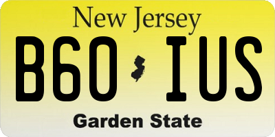 NJ license plate B60IUS