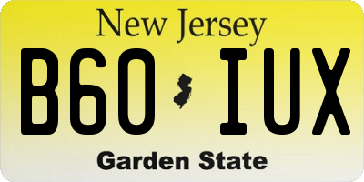 NJ license plate B60IUX