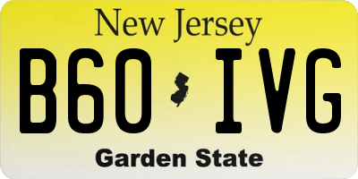 NJ license plate B60IVG
