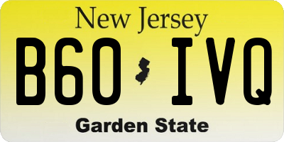 NJ license plate B60IVQ