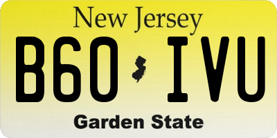 NJ license plate B60IVU