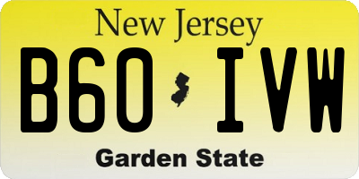 NJ license plate B60IVW